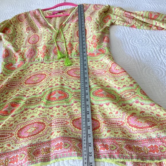ROBERT GRAHAM Silk Linen Blend Paisley Prints Beach Cover Up Size M - Picture 9 of 11